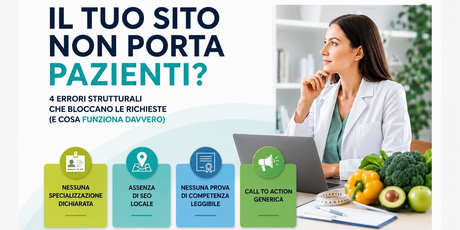 sito web per nutrizionisti per acquisire clienti sito web per nutrizionisti struttura e contenuti che portano pazienti